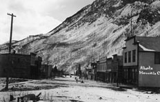 Main street, Frank, pre-1903. Source: Glenbow Museum